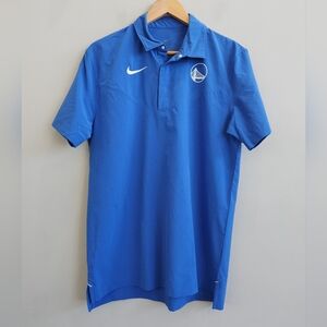 Nike Dri-Fit Coaches Polo Shirt Blue Golden State Warriors NBA Men's Size Medium